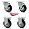 Service Caster 4 Inch Black Polyurethane Wheel Swivel Top Plate Caster Set with 2 Brake 2 Rigid SCC-20S414-PPUB-BLK-TLB-TP2-2-R-2 - alternate 6